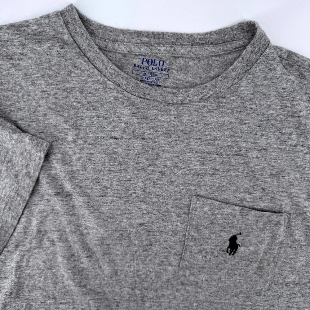 Polo Ralph Lauren Pocket T-Shirt Mens Medium Grey‎ Classic Fit Short Sleeve Tee